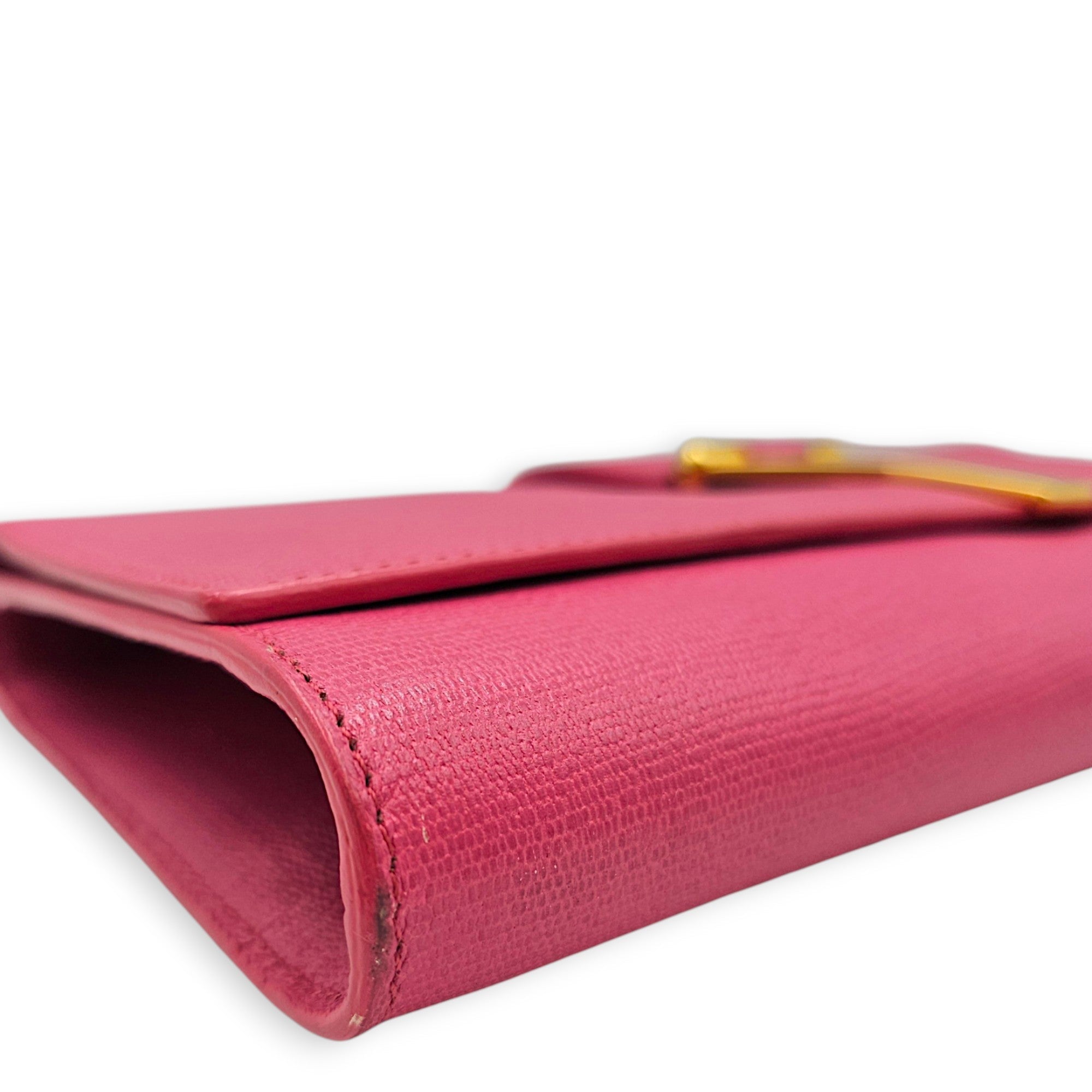 Classic Y Ligue  28cm Pink Clutch  in Calfskin Gold hardware CL2608-023145 8