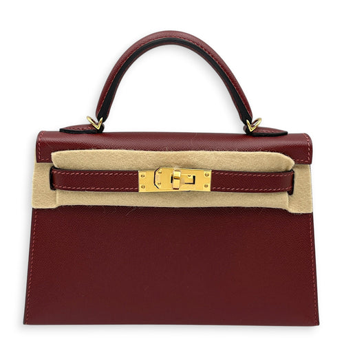 Sellier Kelly 20 Rouge H in Madame Gold hardware CL2608-023148 1