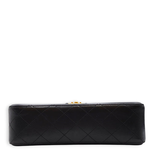 Elegant Flap  Caramel/Black Shoulder Bag in Lambskin Gold hardware