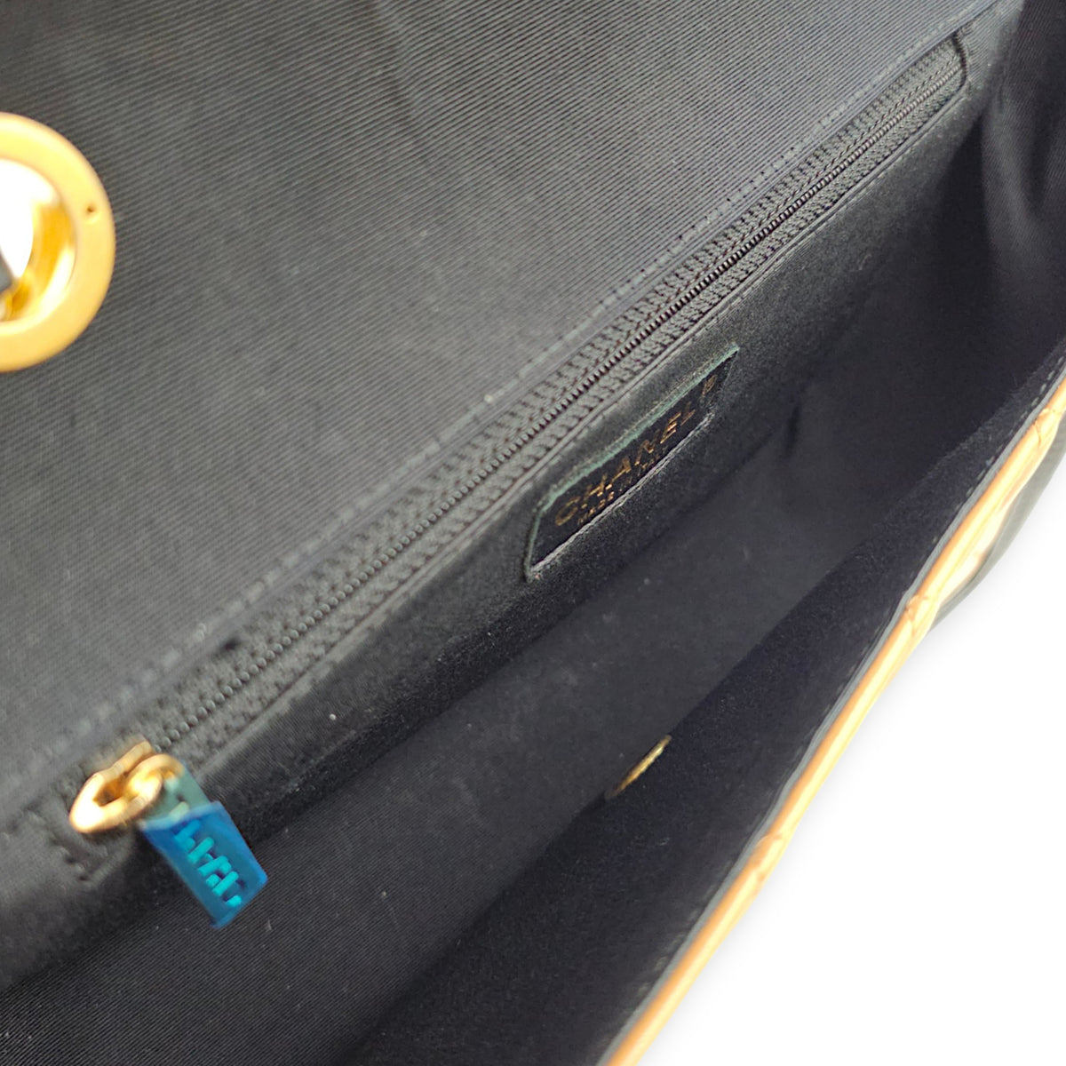 Elegant Flap  Caramel/Black Shoulder Bag in Lambskin Gold hardware