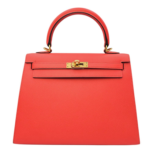 Sellier Kelly 25 Rose jaipur in Epsom Gold hardware