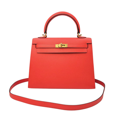 Sellier Kelly 25 Rose jaipur in Epsom Gold hardware