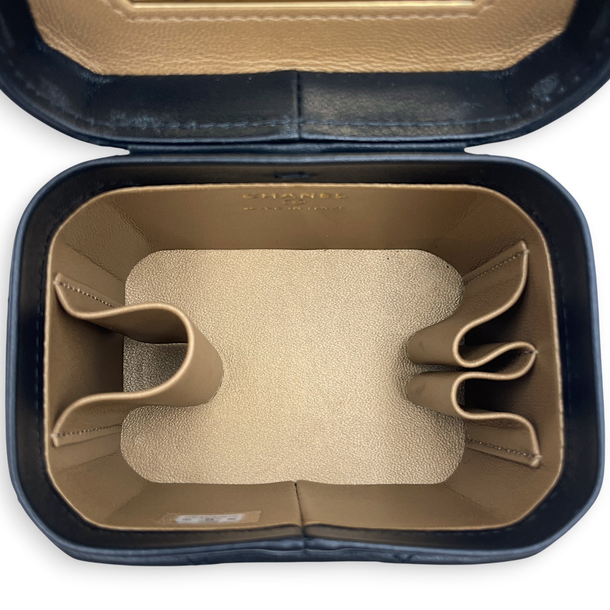 Vanity Mini Black Vanity Bag in Lambskin Gold hardware