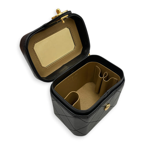 Vanity Mini Black Vanity Bag in Lambskin Gold hardware