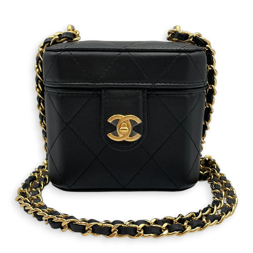 Vanity Mini Black Vanity Bag in Lambskin Gold hardware