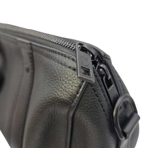 Aerogram City 27 Black Crossbody Bag in Calfskin Gunmetal hardware