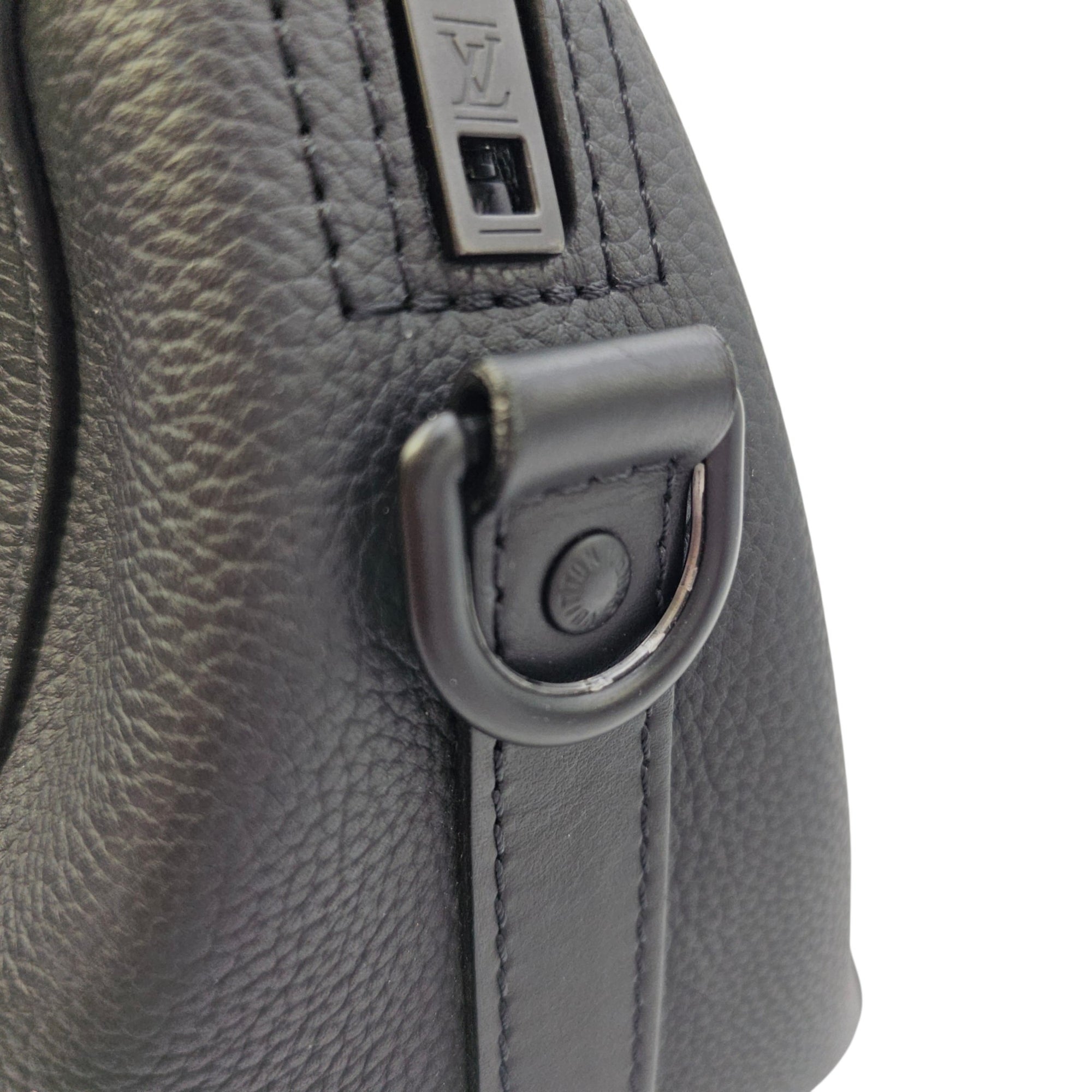 Aerogram City 27 Black Crossbody Bag in Calfskin Gunmetal hardware