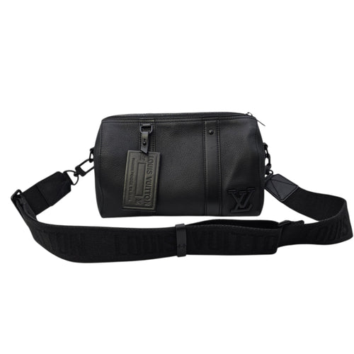 Aerogram City 27 Black Crossbody Bag in Calfskin Gunmetal hardware