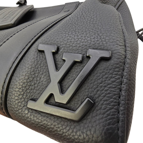 Aerogram City 27 Black Crossbody Bag in Calfskin Gunmetal hardware