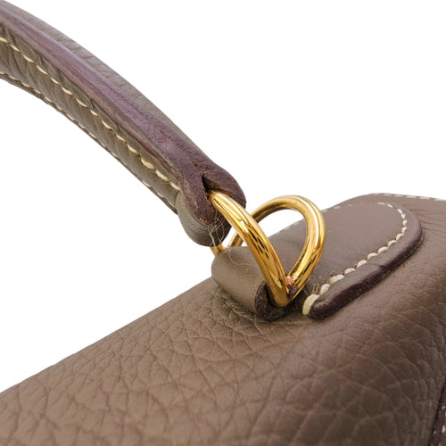 Kelly 28 Etoupe in Clemence Gold hardware