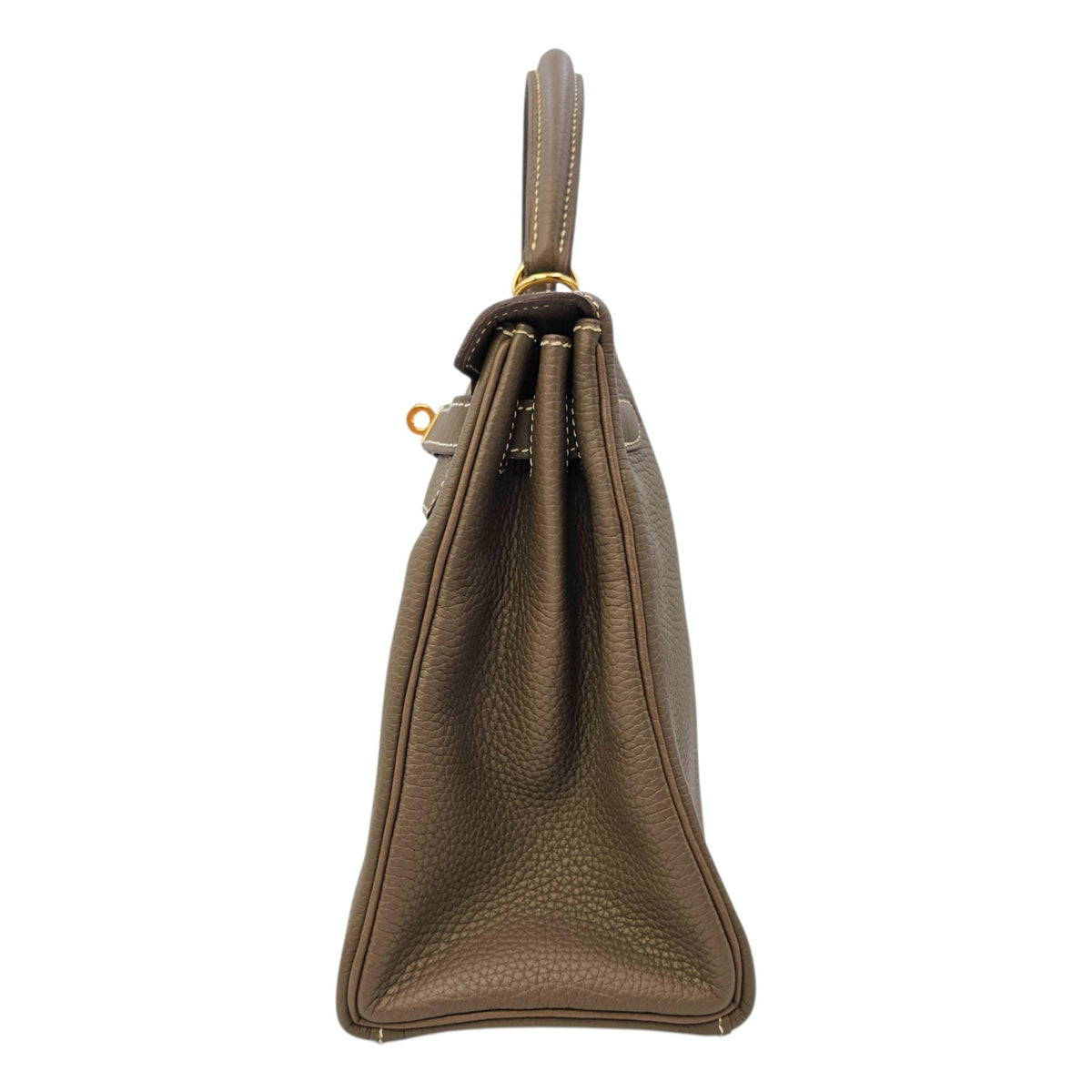 Kelly 28 Etoupe in Clemence Gold hardware