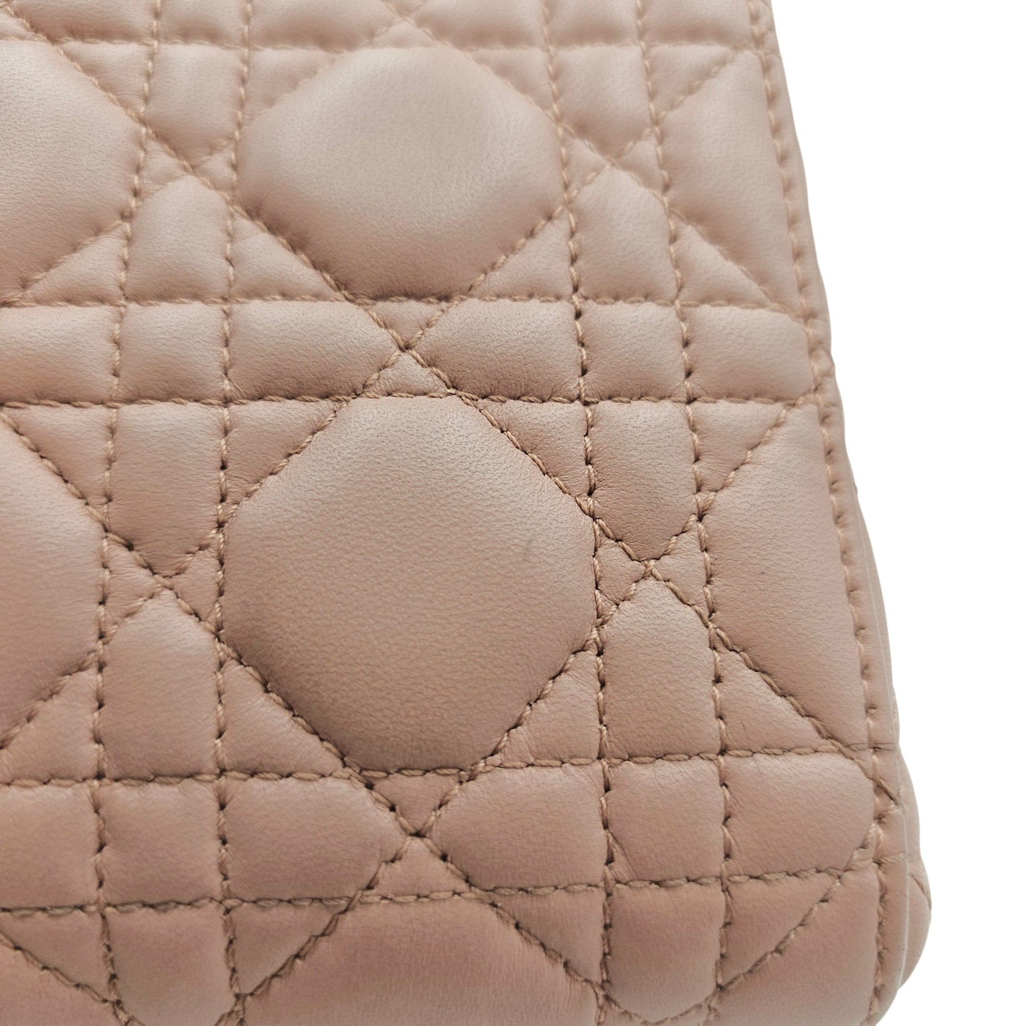 Mini Lady Dior  Pink Crossbody Bag in Lambskin Gold hardware