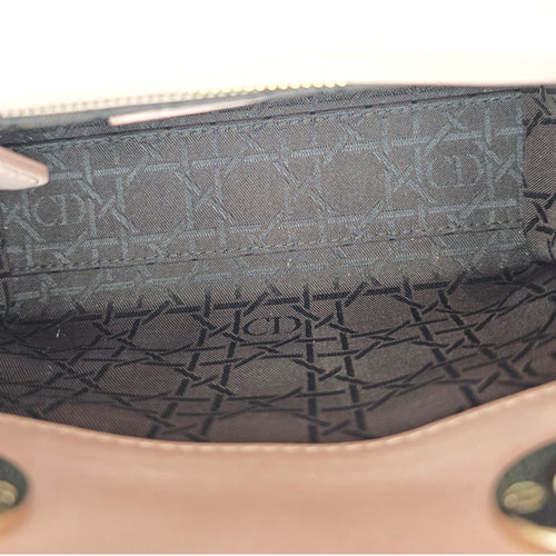 Mini Lady Dior  Pink Crossbody Bag in Lambskin Gold hardware