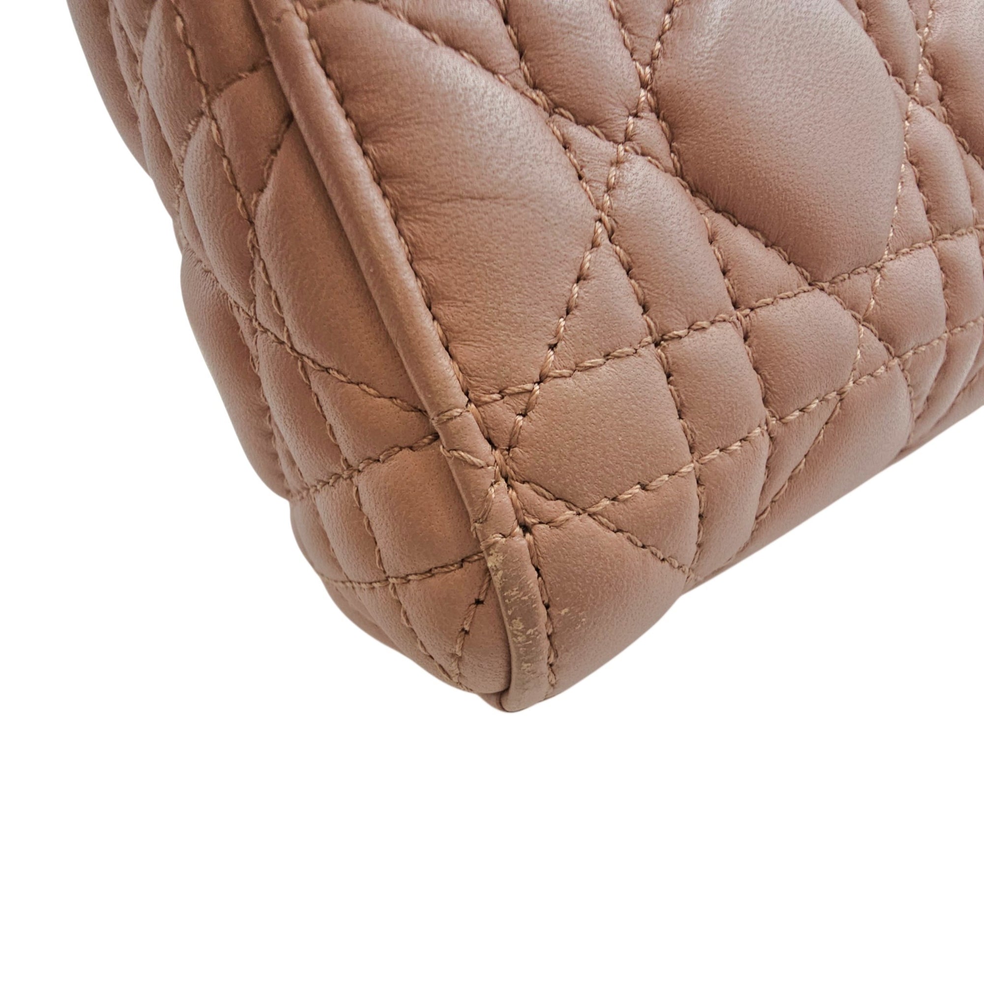 Mini Lady Dior  Pink Crossbody Bag in Lambskin Gold hardware