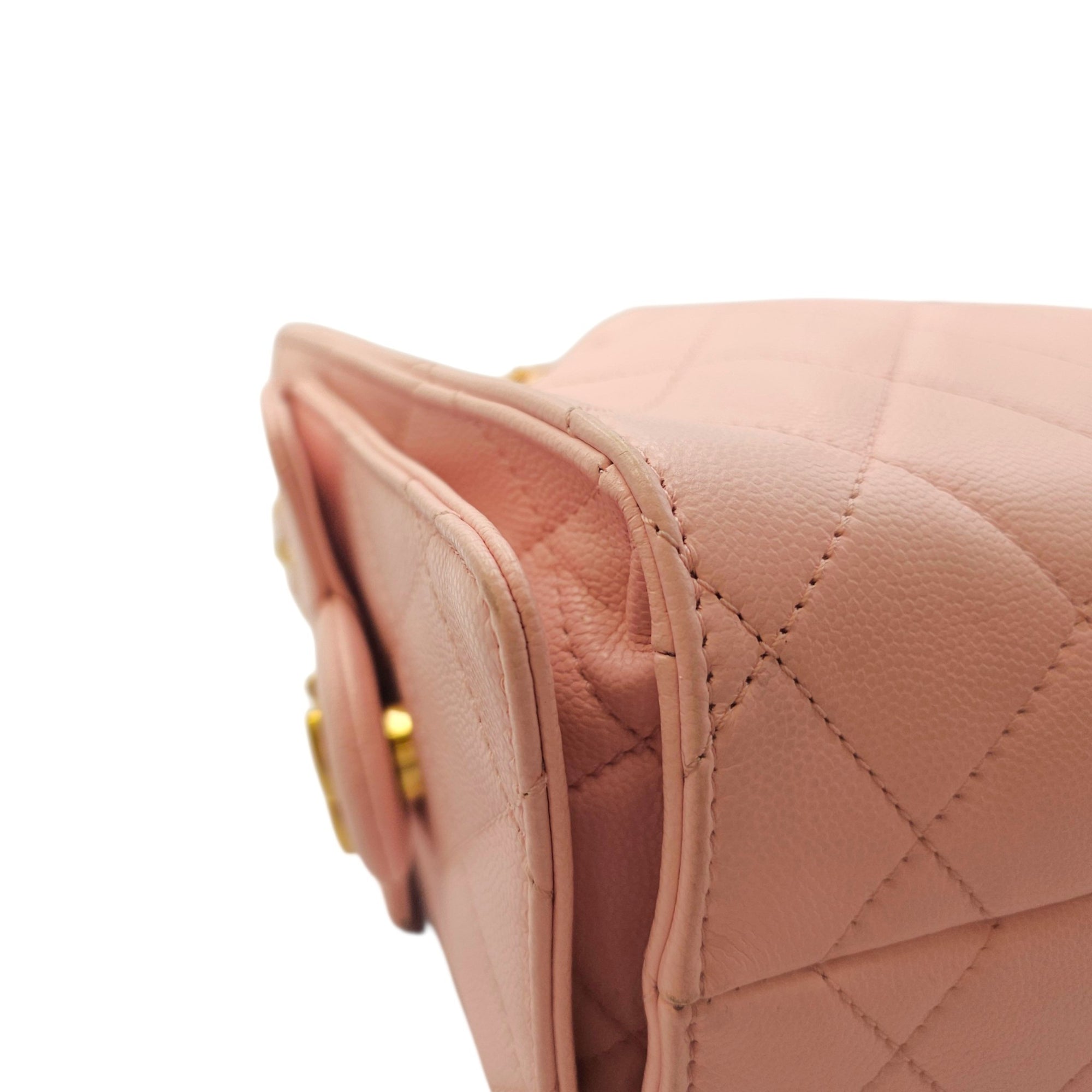 Mini C25 Pink Shoulder Bag in Caviar Leather Gold hardware