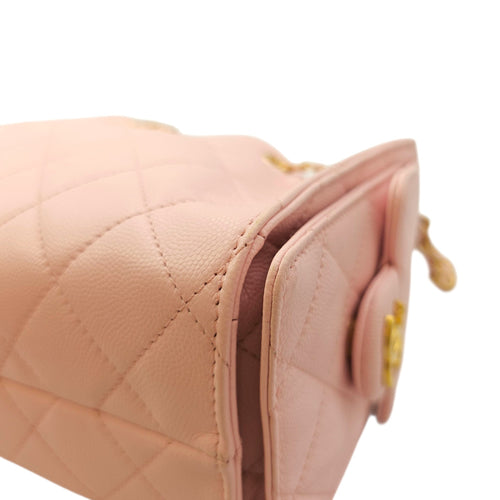 Mini C25 Pink Shoulder Bag in Caviar Leather Gold hardware