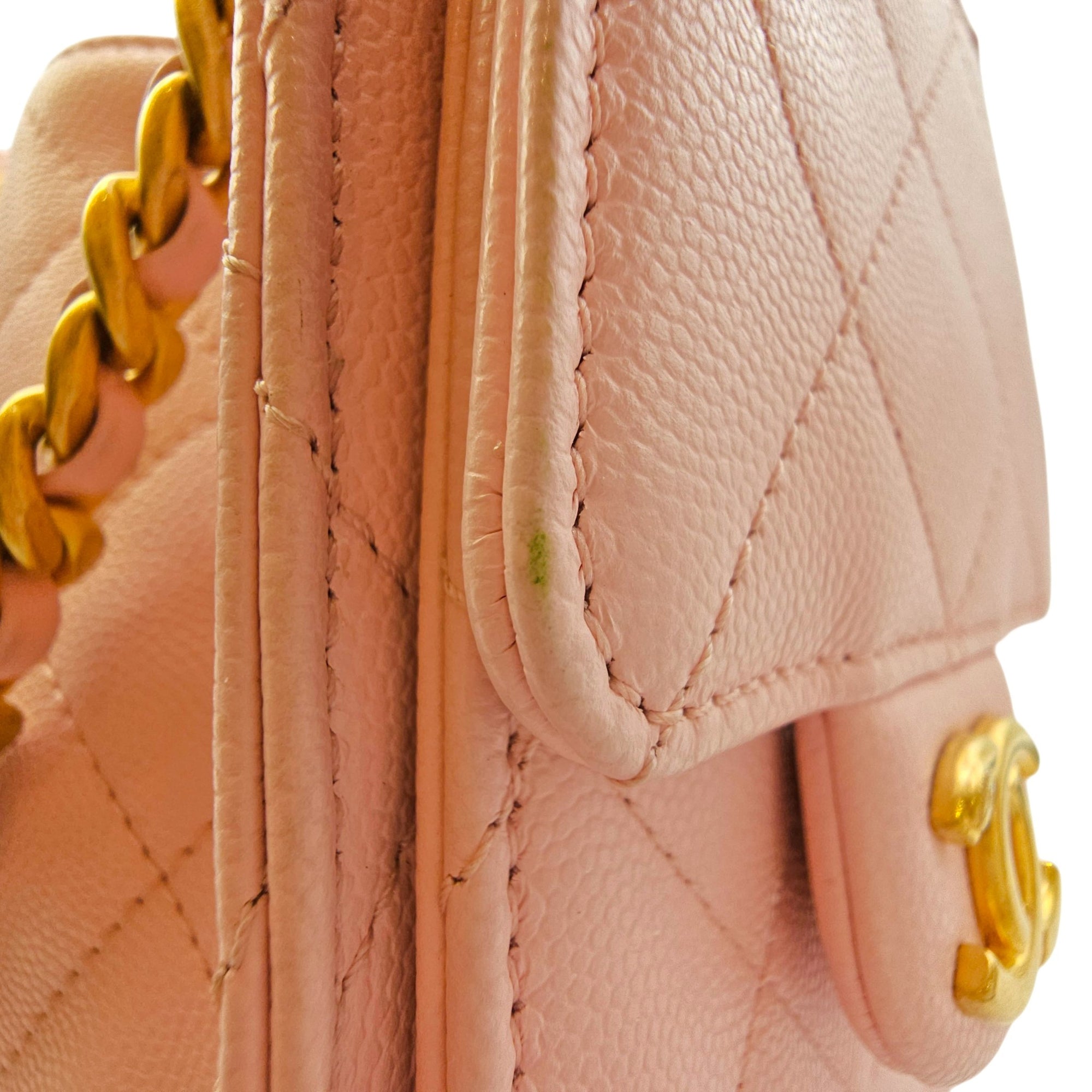 Mini C25 Pink Shoulder Bag in Caviar Leather Gold hardware