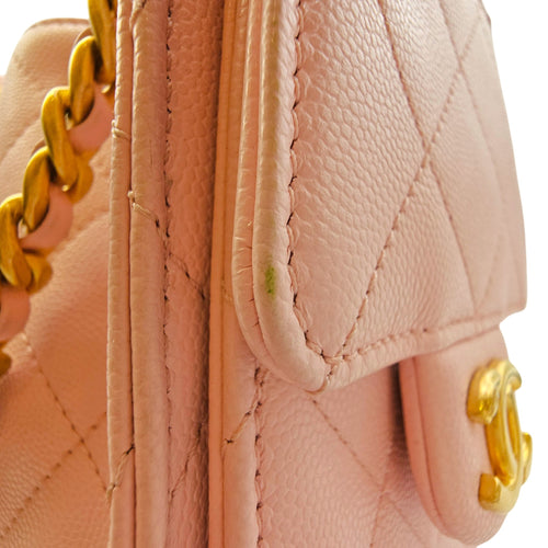 Mini C25 Pink Shoulder Bag in Caviar Leather Gold hardware