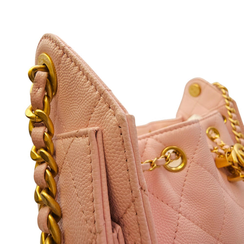 Mini C25 Pink Shoulder Bag in Caviar Leather Gold hardware