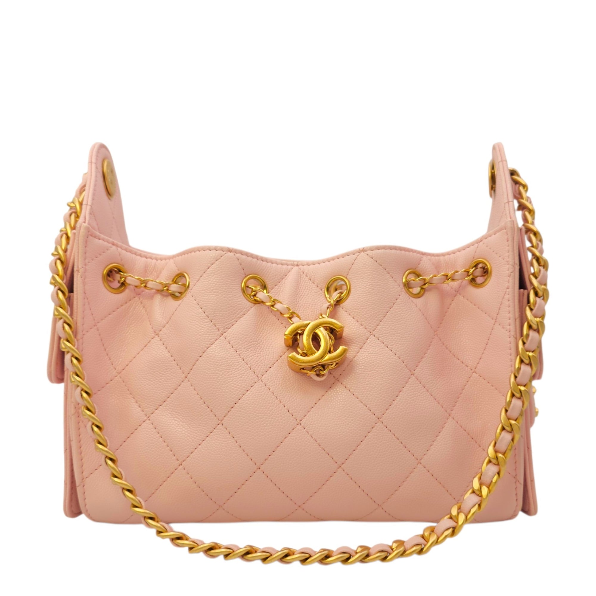 Mini C25 Pink Shoulder Bag in Caviar Leather Gold hardware