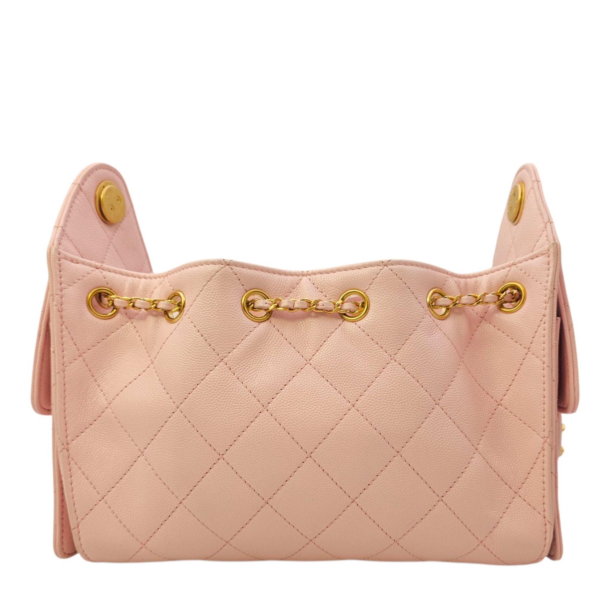 Mini C25 Pink Shoulder Bag in Caviar Leather Gold hardware