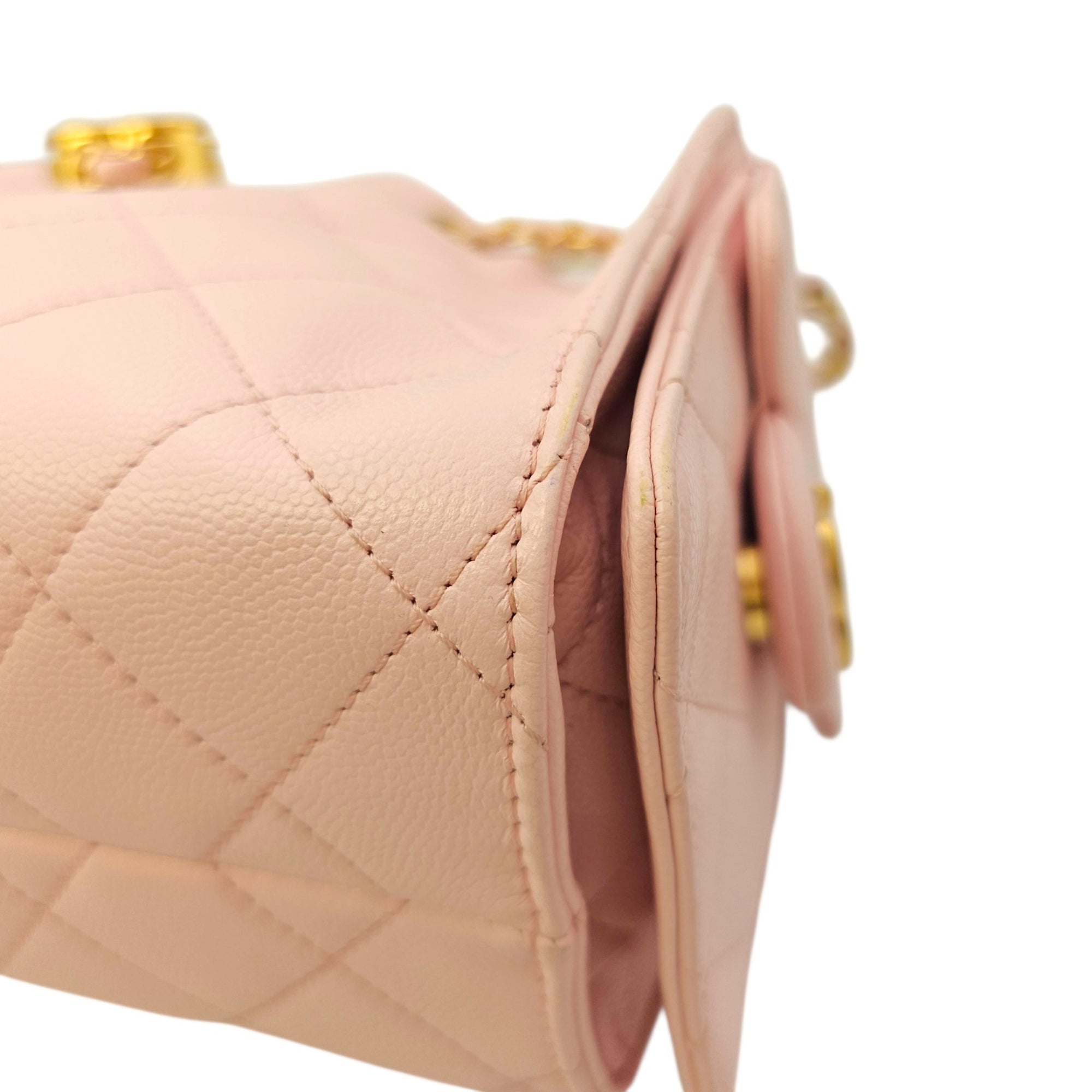 Mini C25 Pink Shoulder Bag in Caviar Leather Gold hardware