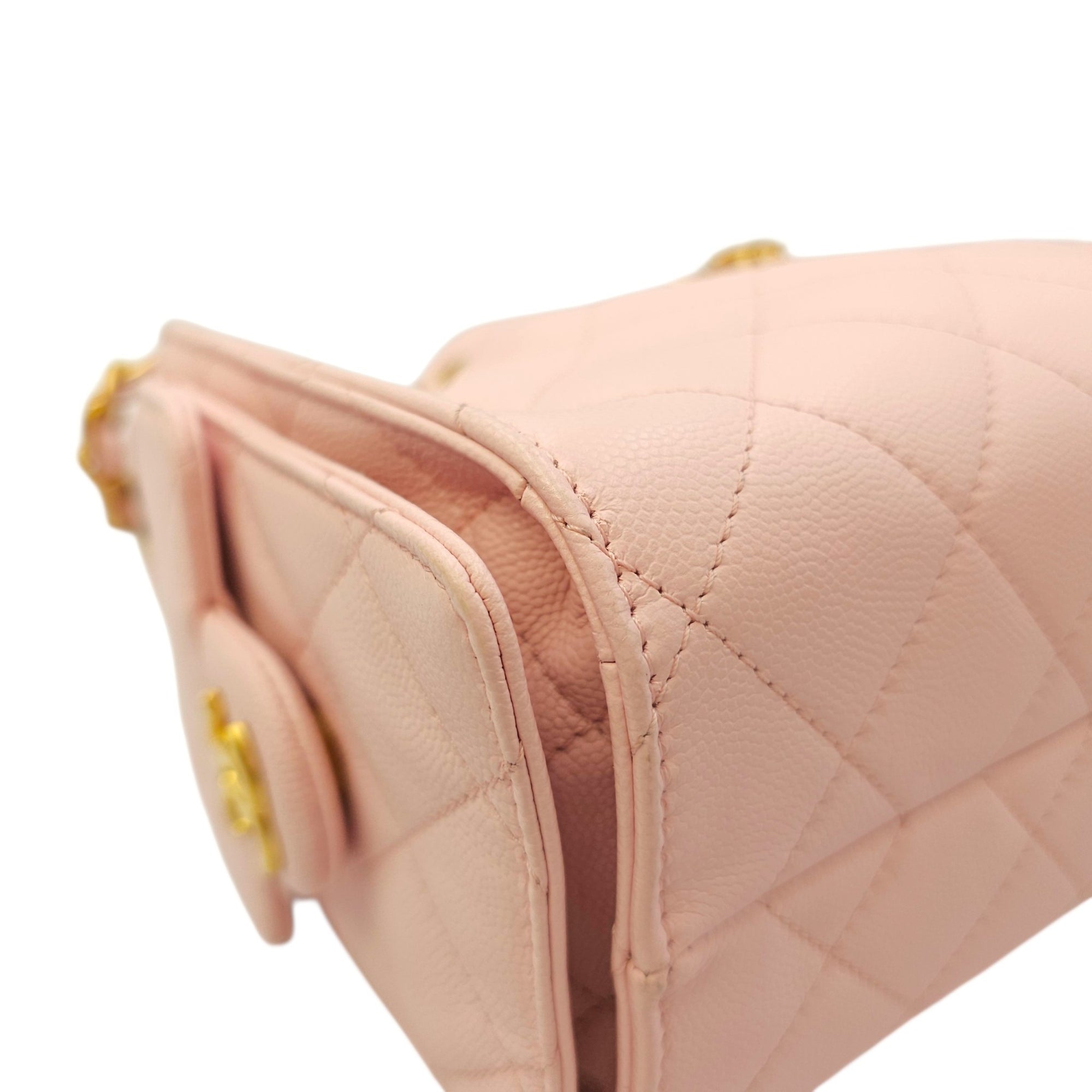 Mini C25 Pink Shoulder Bag in Caviar Leather Gold hardware