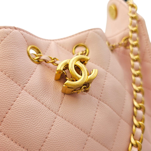 Mini C25 Pink Shoulder Bag in Caviar Leather Gold hardware