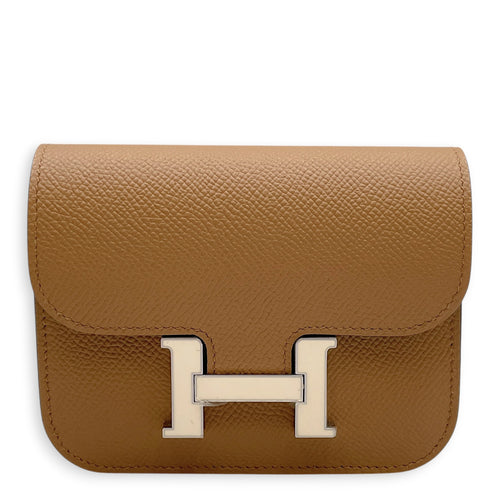 Constance Slim  Chai/Blanc Wallet in Epsom Palladium hardware