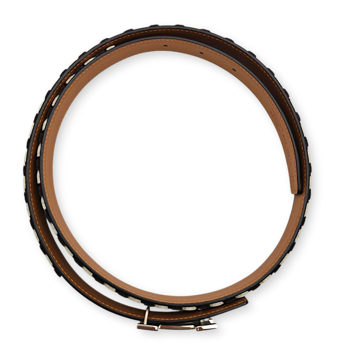Constance H 24mm x 85cm Etoupe Belt Kit in Swift Guilloche hardware