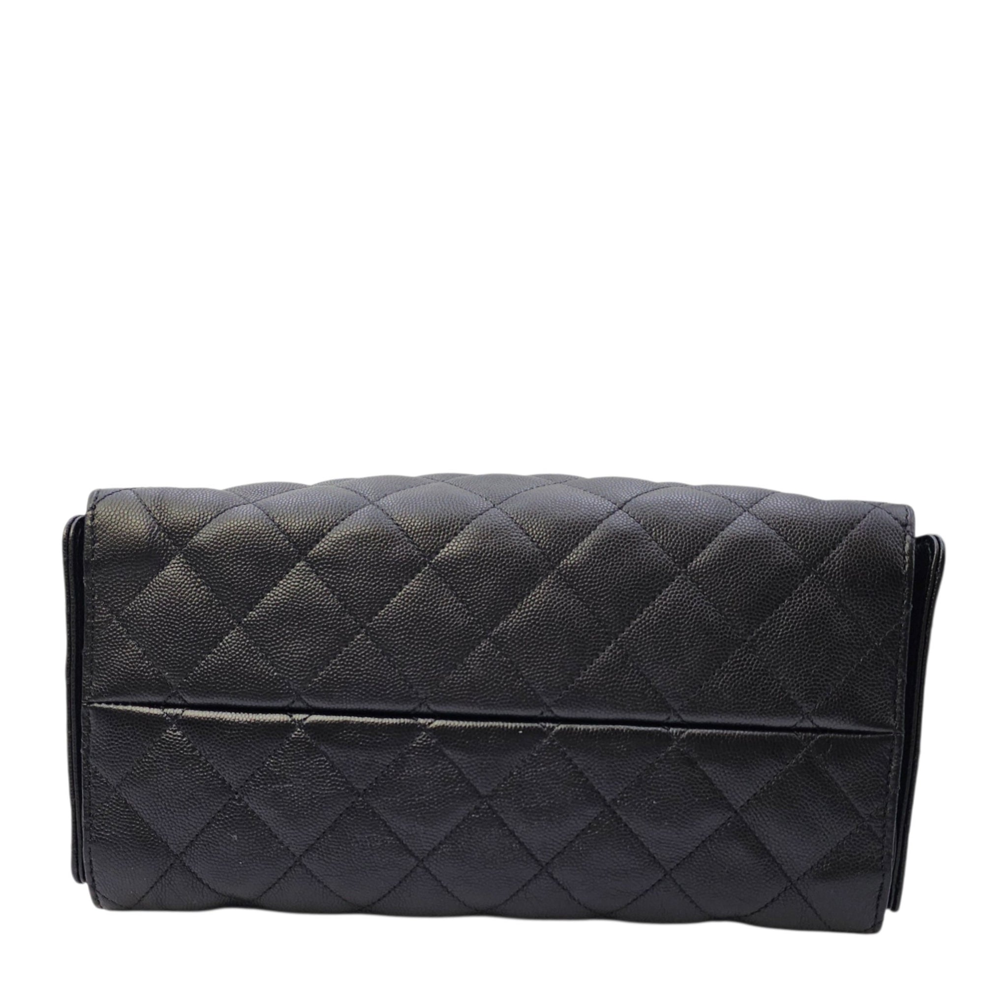C25 Black Shoulder Bag in Caviar Leather Gold hardware