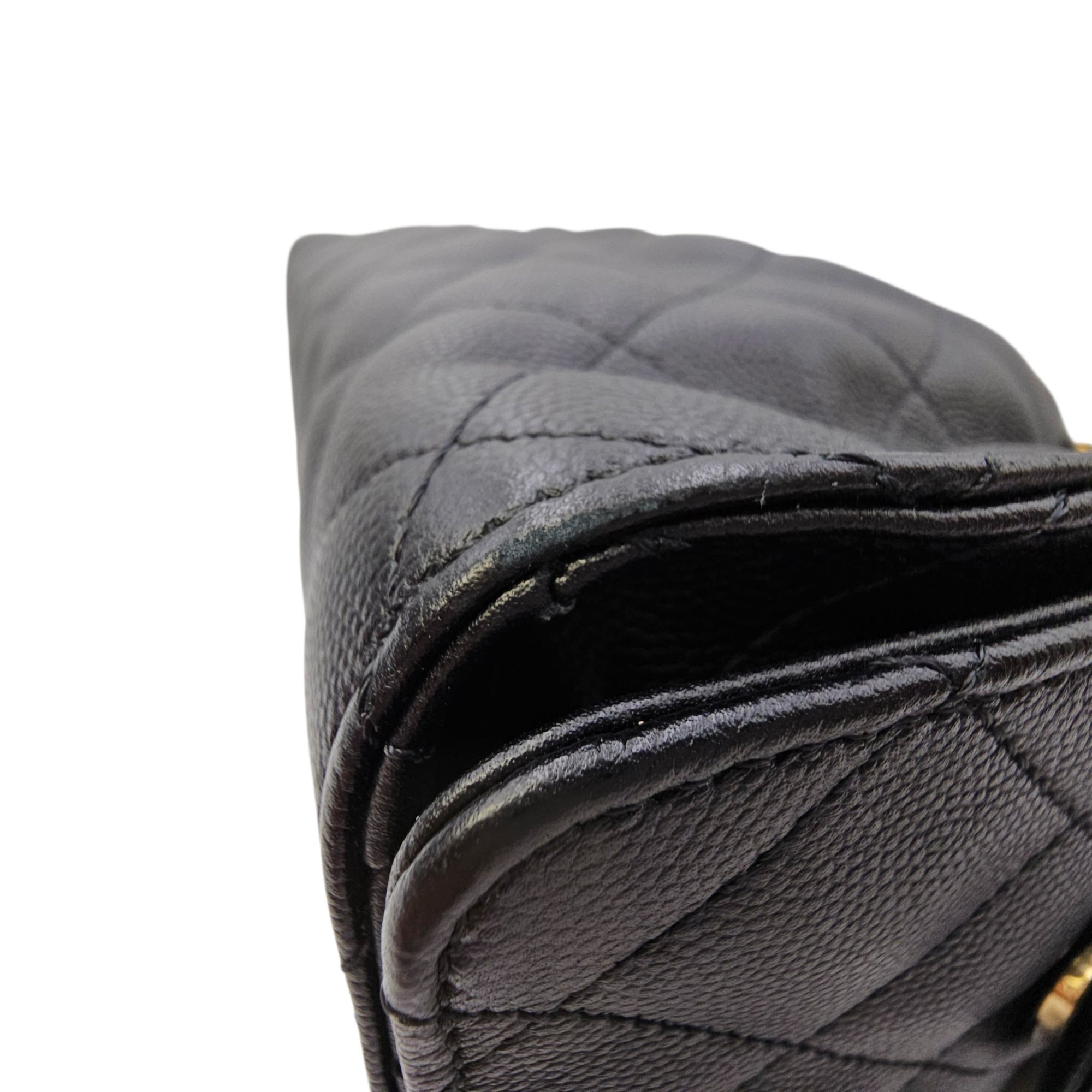 C25 Black Shoulder Bag in Caviar Leather Gold hardware