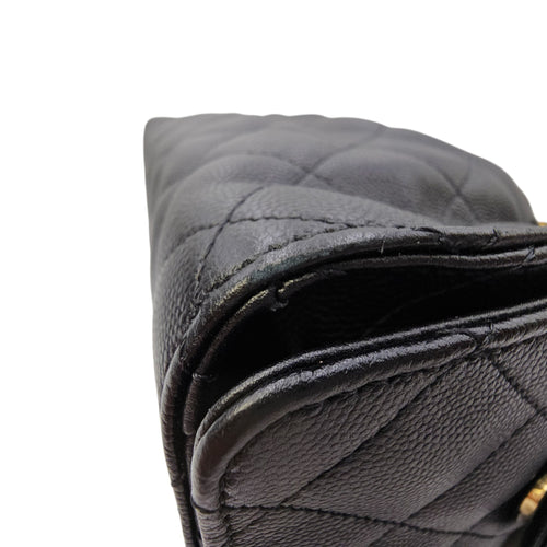 C25 Black Shoulder Bag in Caviar Leather Gold hardware