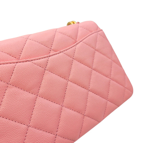 Coco First Flap  20 Pink Shoulder Bag in Caviar Leather Gold hardware