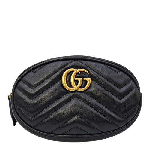 GG Marmont Black Belt Bag in Lambskin Gold hardware