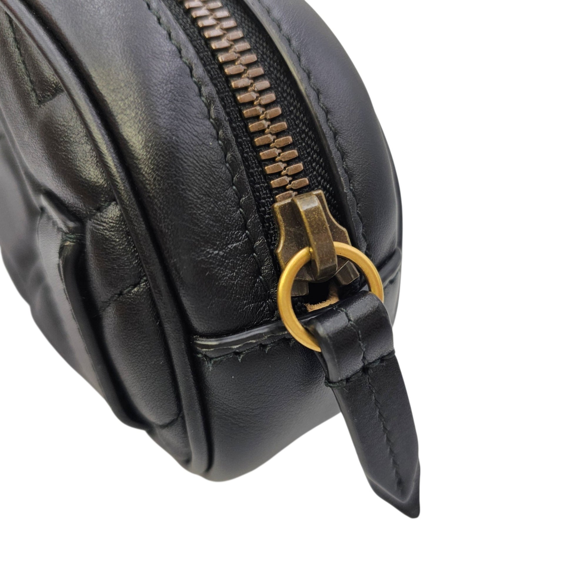 GG Marmont Black Belt Bag in Lambskin Gold hardware