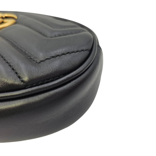 GG Marmont Black Belt Bag in Lambskin Gold hardware