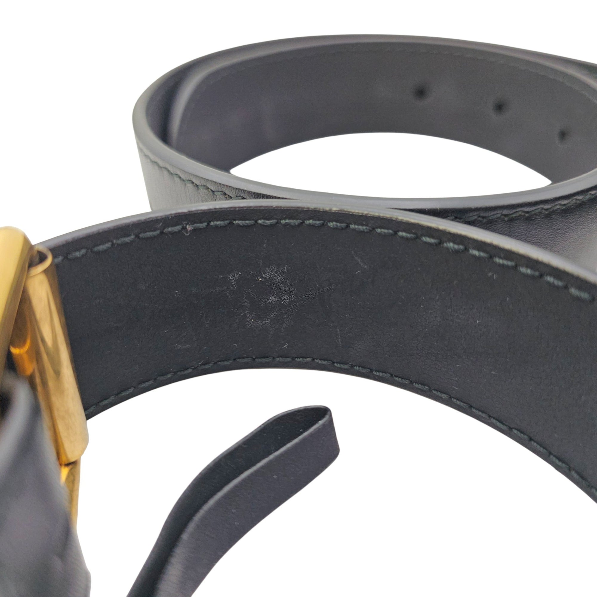 GG Marmont Black Belt Bag in Lambskin Gold hardware