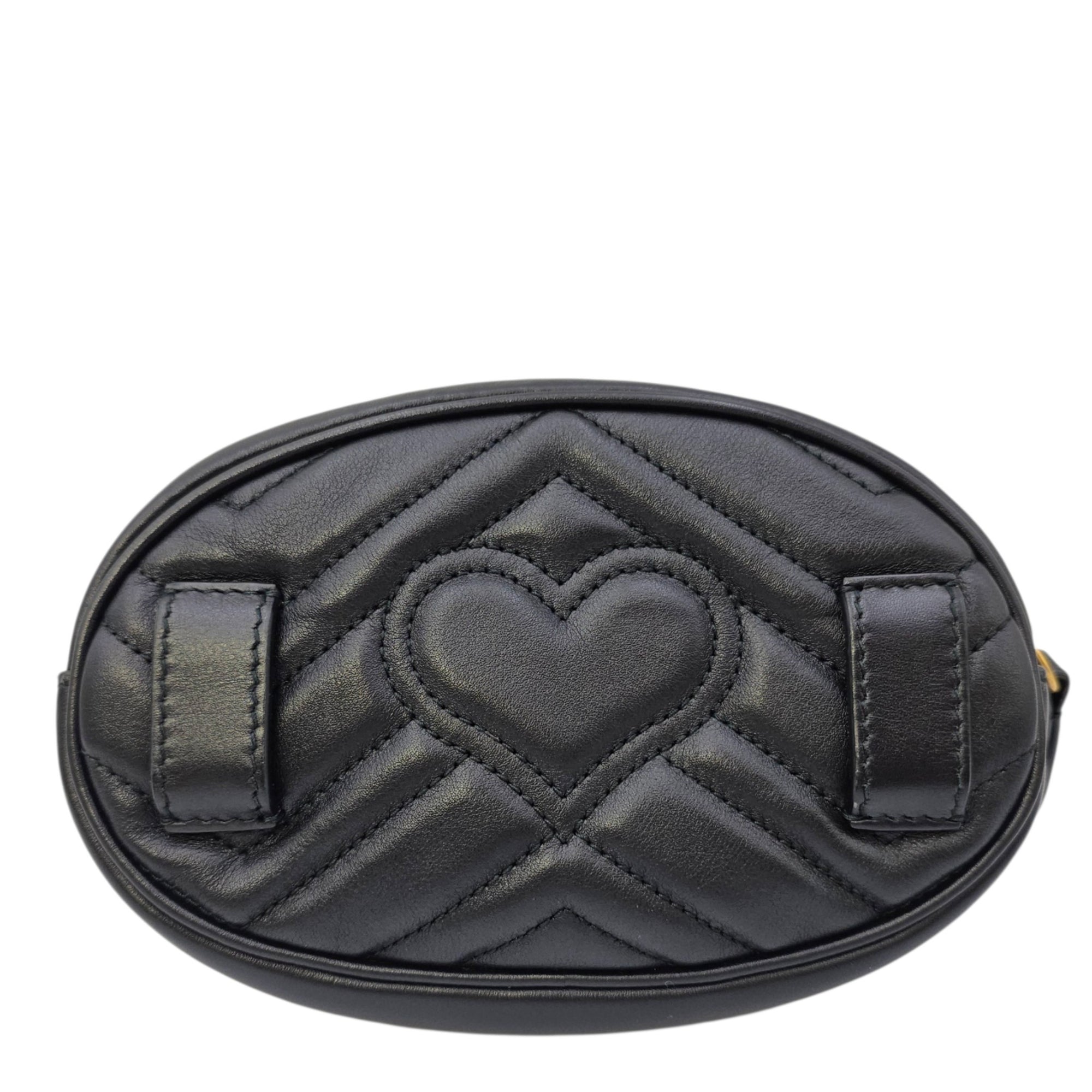 GG Marmont Black Belt Bag in Lambskin Gold hardware
