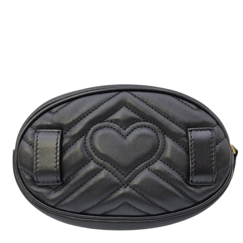 GG Marmont Black Belt Bag in Lambskin Gold hardware