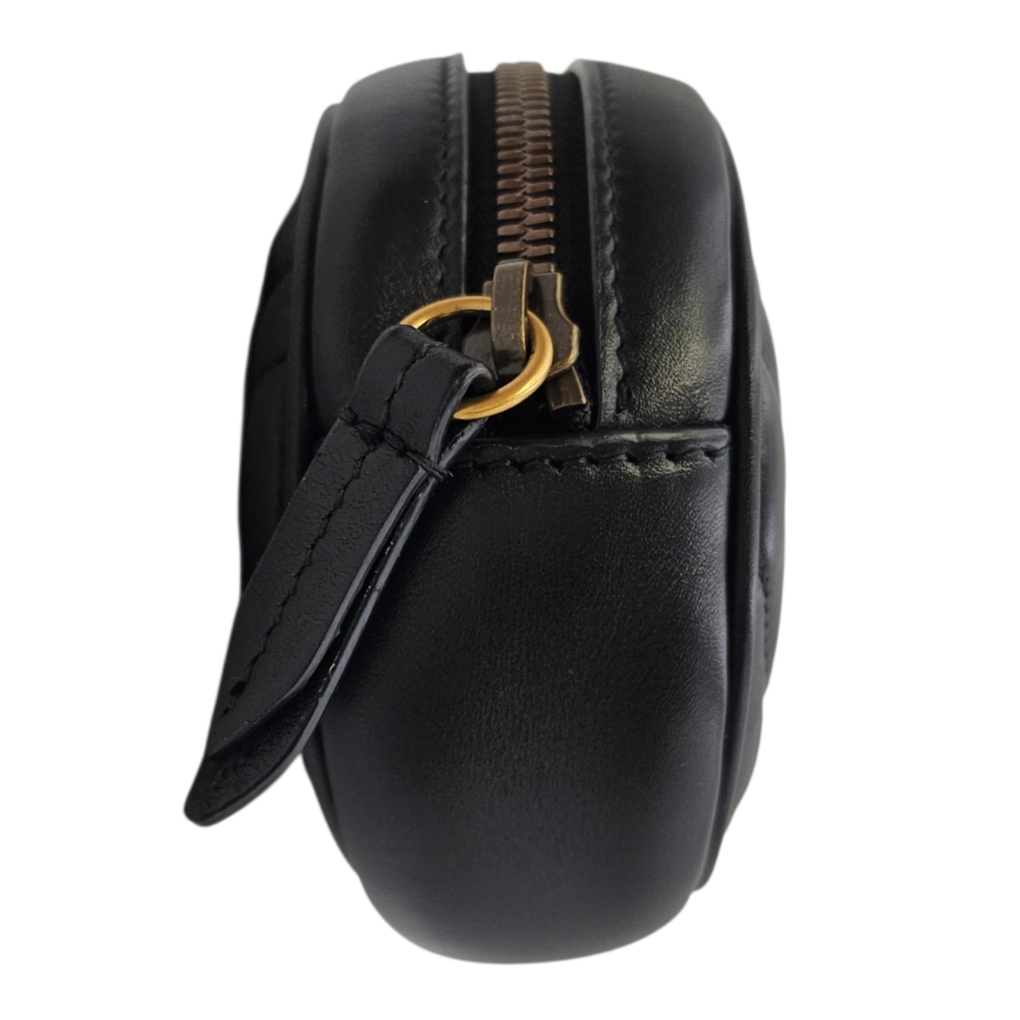 GG Marmont Black Belt Bag in Lambskin Gold hardware