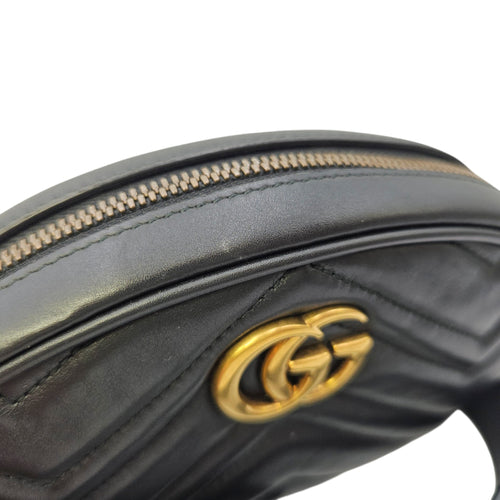 GG Marmont Black Belt Bag in Lambskin Gold hardware