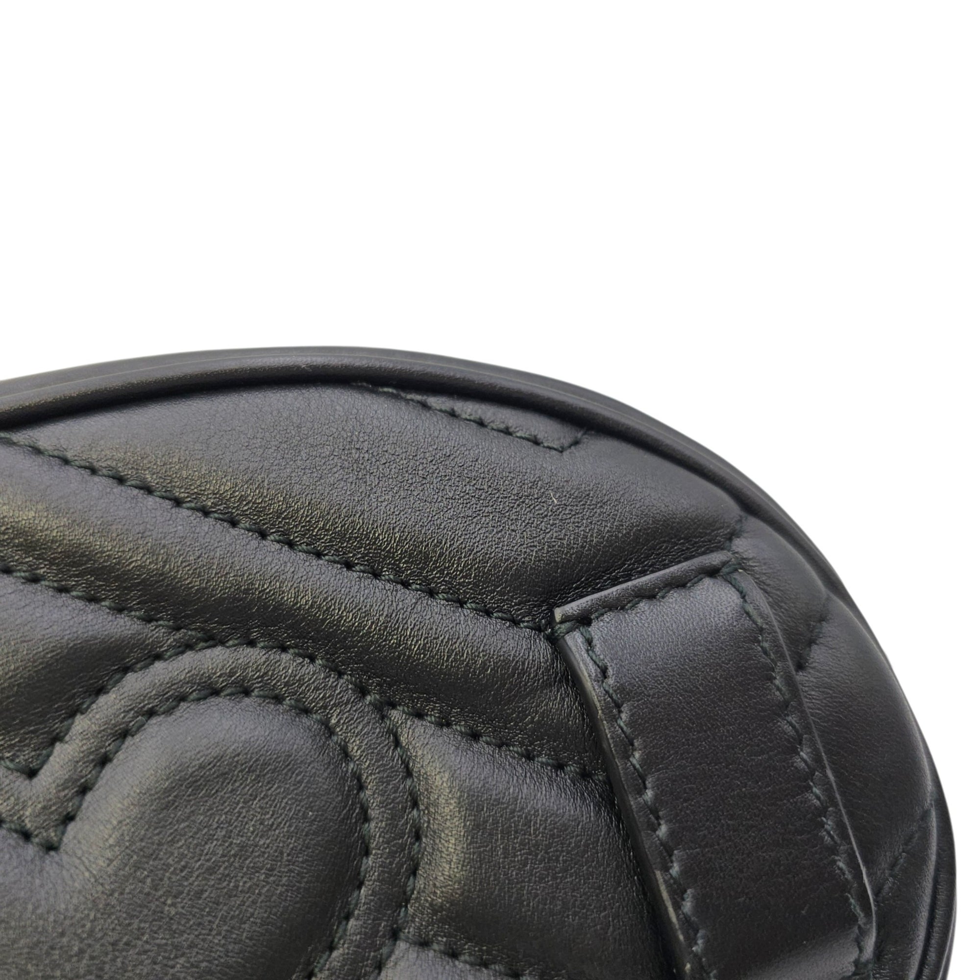 GG Marmont Black Belt Bag in Lambskin Gold hardware