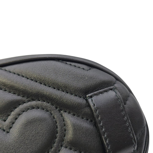 GG Marmont Black Belt Bag in Lambskin Gold hardware