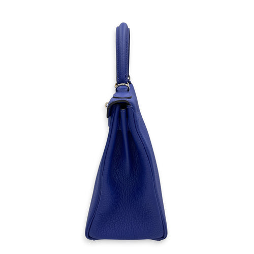Kelly 28 Bleu Electric in Togo Palladium hardware