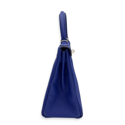 Kelly 28 Bleu Electric in Togo Palladium hardware
