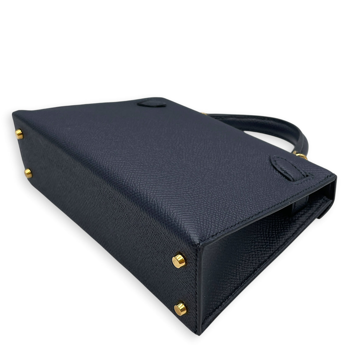 Sellier Kelly Mini Blue Indigo in Epsom Gold hardware
