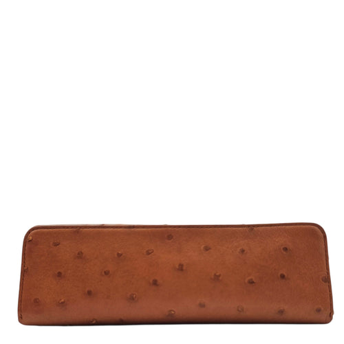 Extra Pocket L19 Brown Crossbody Bag in Ostrich Gold hardware