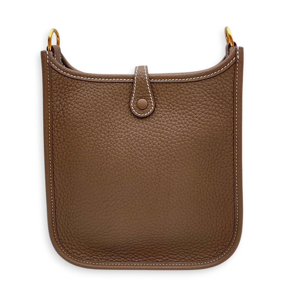 Evelyne Mini Etoupe in Clemence Gold hardware