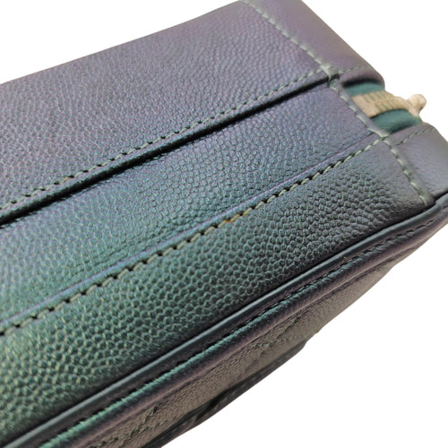 Iridescent Quilted CC Filigree Mini Blue Vanity Case in Caviar Leather Iridescent hardware